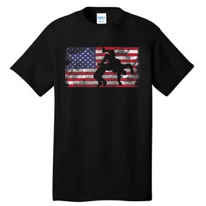 Distressed American Flag Wrestling Wrestler Women Tall T-Shirt