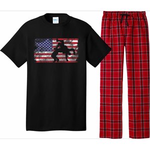 Distressed American Flag Wrestling Wrestler Women Pajama Set