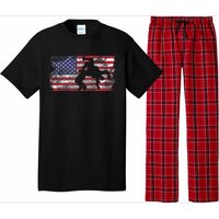 Distressed American Flag Wrestling Wrestler Women Pajama Set