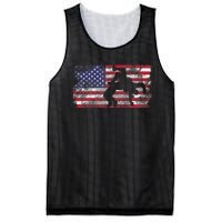 Distressed American Flag Wrestling Wrestler Women Mesh Reversible Basketball Jersey Tank