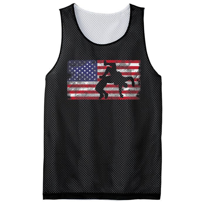 Distressed American Flag Wrestling Wrestler Women Mesh Reversible Basketball Jersey Tank