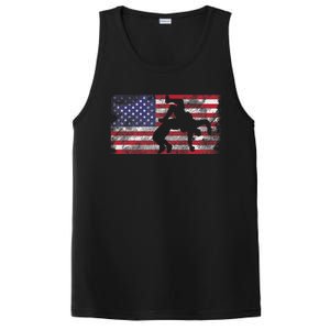 Distressed American Flag Wrestling Wrestler Women PosiCharge Competitor Tank