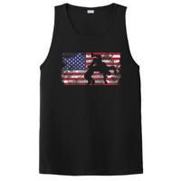 Distressed American Flag Wrestling Wrestler Women PosiCharge Competitor Tank