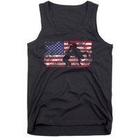 Distressed American Flag Wrestling Wrestler Women Tank Top