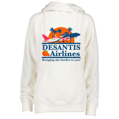 Desantis Airlines Funny Political Meme Ron Desantis Governor Womens Funnel Neck Pullover Hood