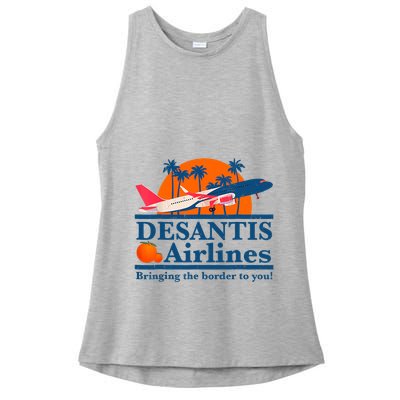 Desantis Airlines Funny Political Meme Ron Desantis Governor Ladies PosiCharge Tri-Blend Wicking Tank