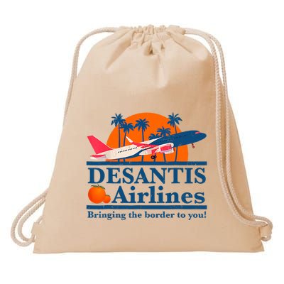 Desantis Airlines Funny Political Meme Ron Desantis Governor Drawstring Bag