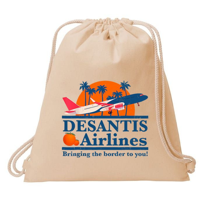 Desantis Airlines Funny Political Meme Ron Desantis Governor Drawstring Bag