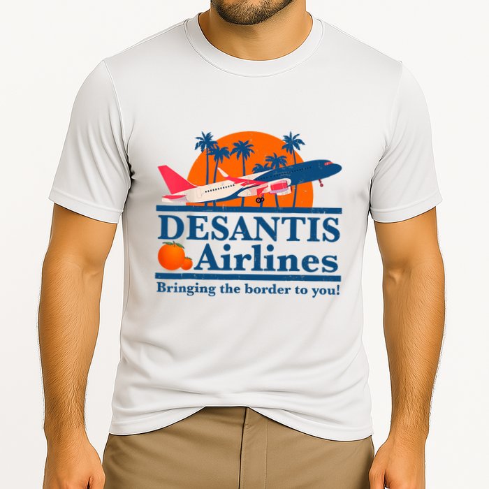 Desantis Airlines Funny Political Meme Ron Desantis Governor Cooling Performance Crew T-Shirt