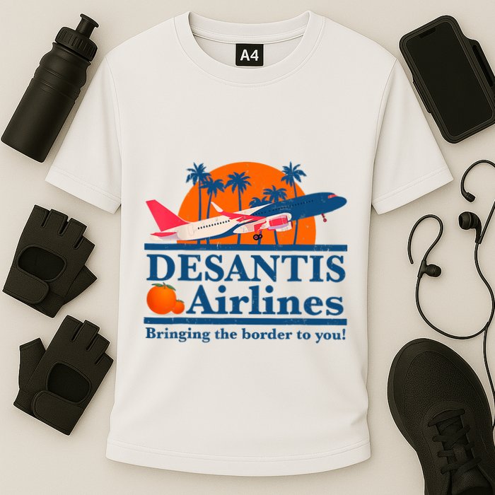 Desantis Airlines Funny Political Meme Ron Desantis Governor Cooling Performance Crew T-Shirt