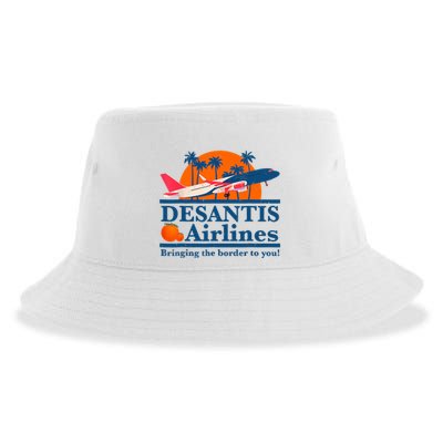 Desantis Airlines Funny Political Meme Ron Desantis Governor Sustainable Bucket Hat