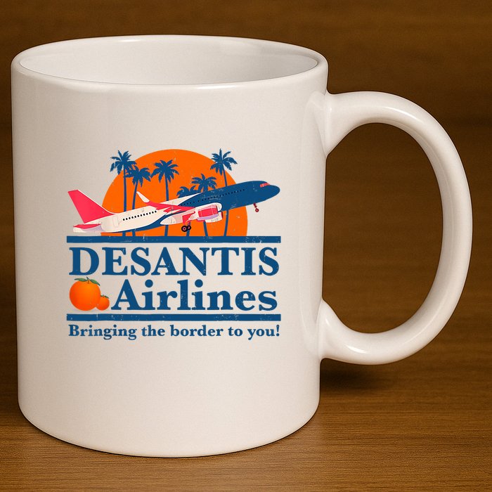 Desantis Airlines Funny Political Meme Ron Desantis Governor 11oz C Handle Ceramic Mug