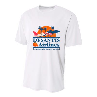 Desantis Airlines Funny Political Meme Ron Desantis Governor Youth Performance Sprint T-Shirt