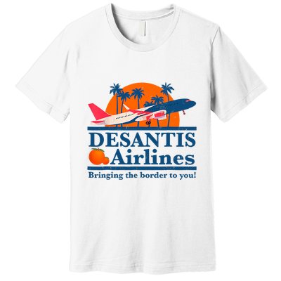 Desantis Airlines Funny Political Meme Ron Desantis Governor Premium T-Shirt