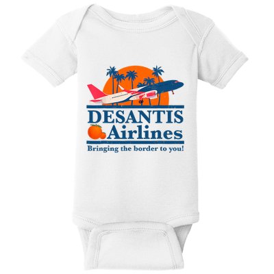Desantis Airlines Funny Political Meme Ron Desantis Governor Baby Bodysuit