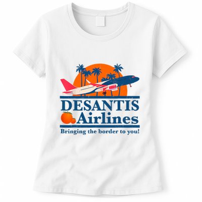 Desantis Airlines Funny Political Meme Ron Desantis Governor Womens T-Shirt
