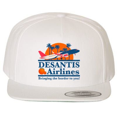 Desantis Airlines Funny Political Meme Ron Desantis Governor Wool Snapback Cap