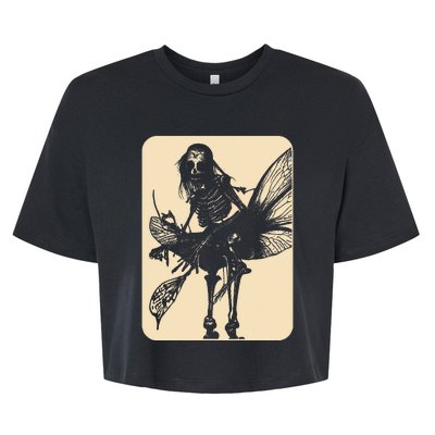 Dark Art Fairycore Butterfly Skeleton Bella+Canvas Jersey Crop Tee