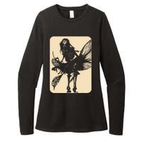 Dark Art Fairycore Butterfly Skeleton Womens CVC Long Sleeve Shirt