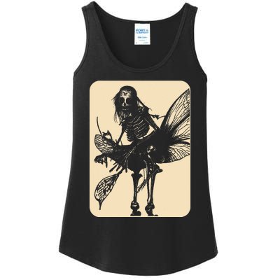 Dark Art Fairycore Butterfly Skeleton Ladies Essential Tank