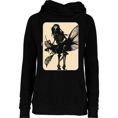 Dark Art Fairycore Butterfly Skeleton Womens Funnel Neck Pullover Hood