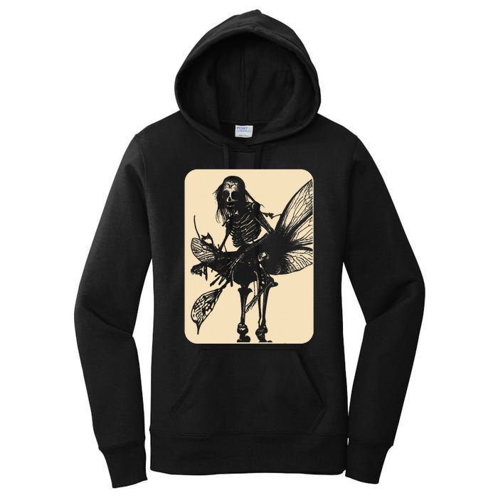 Dark Art Fairycore Butterfly Skeleton Women's Pullover Hoodie