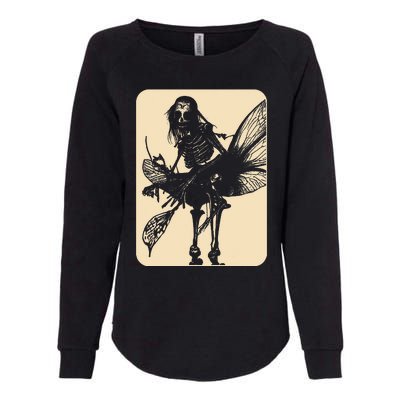 Dark Art Fairycore Butterfly Skeleton Womens California Wash Sweatshirt