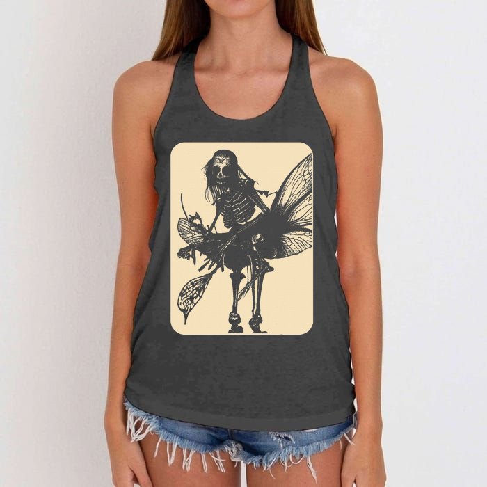 Dark Art Fairycore Butterfly Skeleton Women's Knotted Racerback Tank