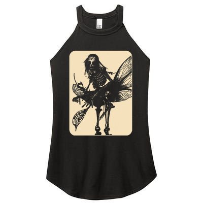 Dark Art Fairycore Butterfly Skeleton Women's Perfect Tri Rocker Tank