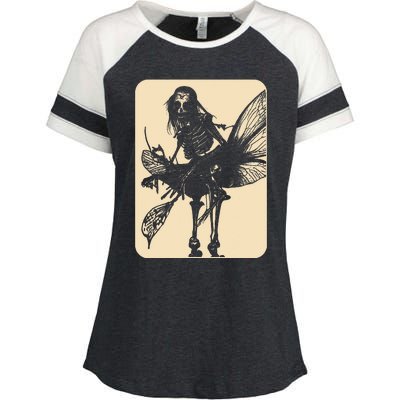 Dark Art Fairycore Butterfly Skeleton Enza Ladies Jersey Colorblock Tee