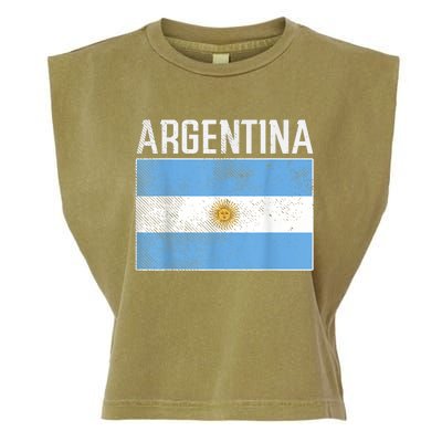 Distressed Argentina Flag Flag Soccer Fan    Garment-Dyed Women's Muscle Tee