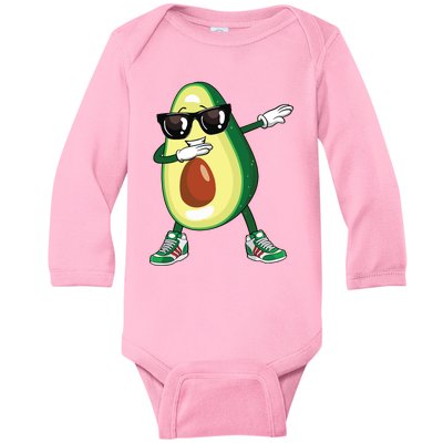 Dabbing Avocado Funny Vegan Food Lover Women Baby Long Sleeve Bodysuit