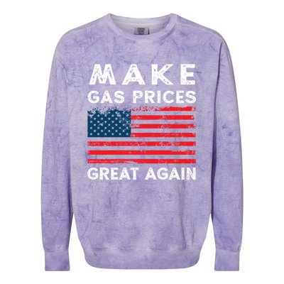 Distressed American Flag Make Gas Prices Great Again Gift Colorblast Crewneck Sweatshirt