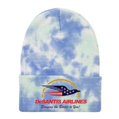 DeSantis Airlines Funny Political Meme Ron DeSantis Tie Dye 12in Knit Beanie