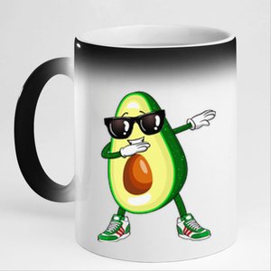 Dabbing Avocado Funny Vegan Food Lover 11oz Black Color Changing Mug