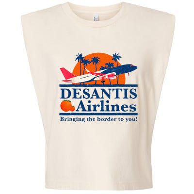 DeSantis Airlines Funny Political Meme Ron DeSantis Governor Garment-Dyed Women's Muscle Tee