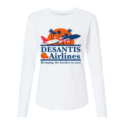 DeSantis Airlines Funny Political Meme Ron DeSantis Governor Womens Cotton Relaxed Long Sleeve T-Shirt