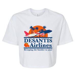 DeSantis Airlines Funny Political Meme Ron DeSantis Governor Bella+Canvas Jersey Crop Tee