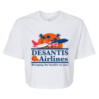 DeSantis Airlines Funny Political Meme Ron DeSantis Governor Bella+Canvas Jersey Crop Tee