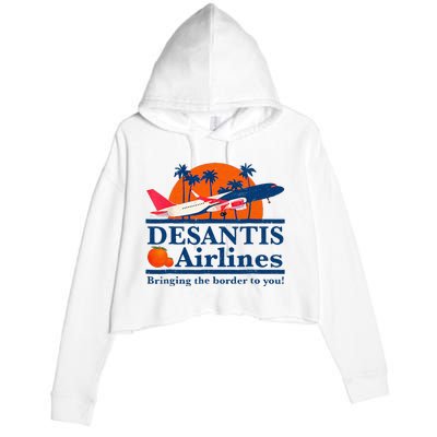 DeSantis Airlines Funny Political Meme Ron DeSantis Governor Crop Fleece Hoodie