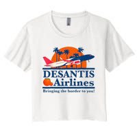 DeSantis Airlines Funny Political Meme Ron DeSantis Governor Women's Crop Top Tee