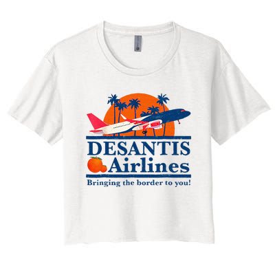 DeSantis Airlines Funny Political Meme Ron DeSantis Governor Women's Crop Top Tee