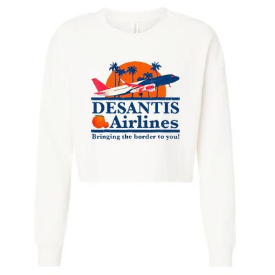 DeSantis Airlines Funny Political Meme Ron DeSantis Governor Cropped Pullover Crew