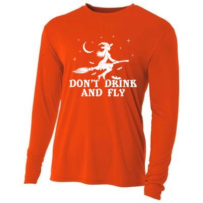 DonT And Fly Drunk Witch With Broom Funny Halloween Funny Gift Cooling Performance Long Sleeve Crew