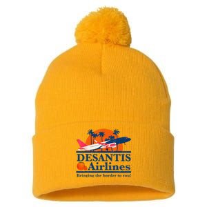 DeSantis Airlines Funny Political Meme Ron DeSantis Governor Pom Pom 12in Knit Beanie