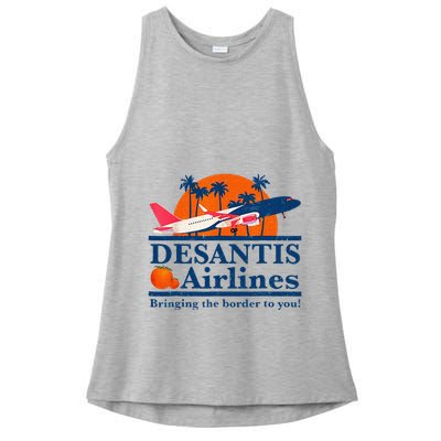 DeSantis Airlines Funny Political Meme Ron DeSantis Governor Ladies PosiCharge Tri-Blend Wicking Tank