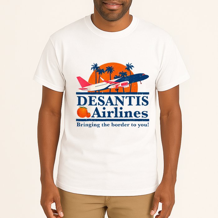 DeSantis Airlines Funny Political Meme Ron DeSantis Governor Tall T-Shirt