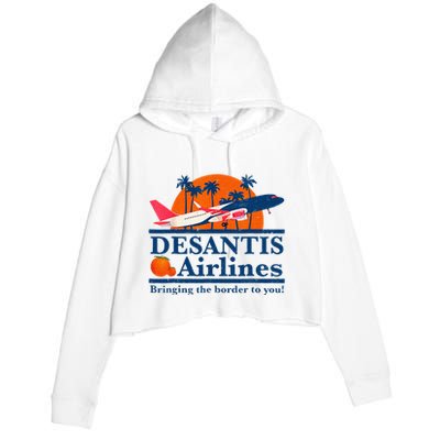 DeSantis Airlines Funny Political Meme Ron DeSantis Governor Crop Fleece Hoodie