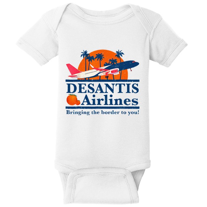 DeSantis Airlines Funny Political Meme Ron DeSantis Governor Baby Bodysuit