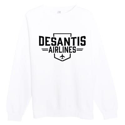 DeSantis Airlines Funny Political Meme Ron DeSantis Premium Crewneck Sweatshirt